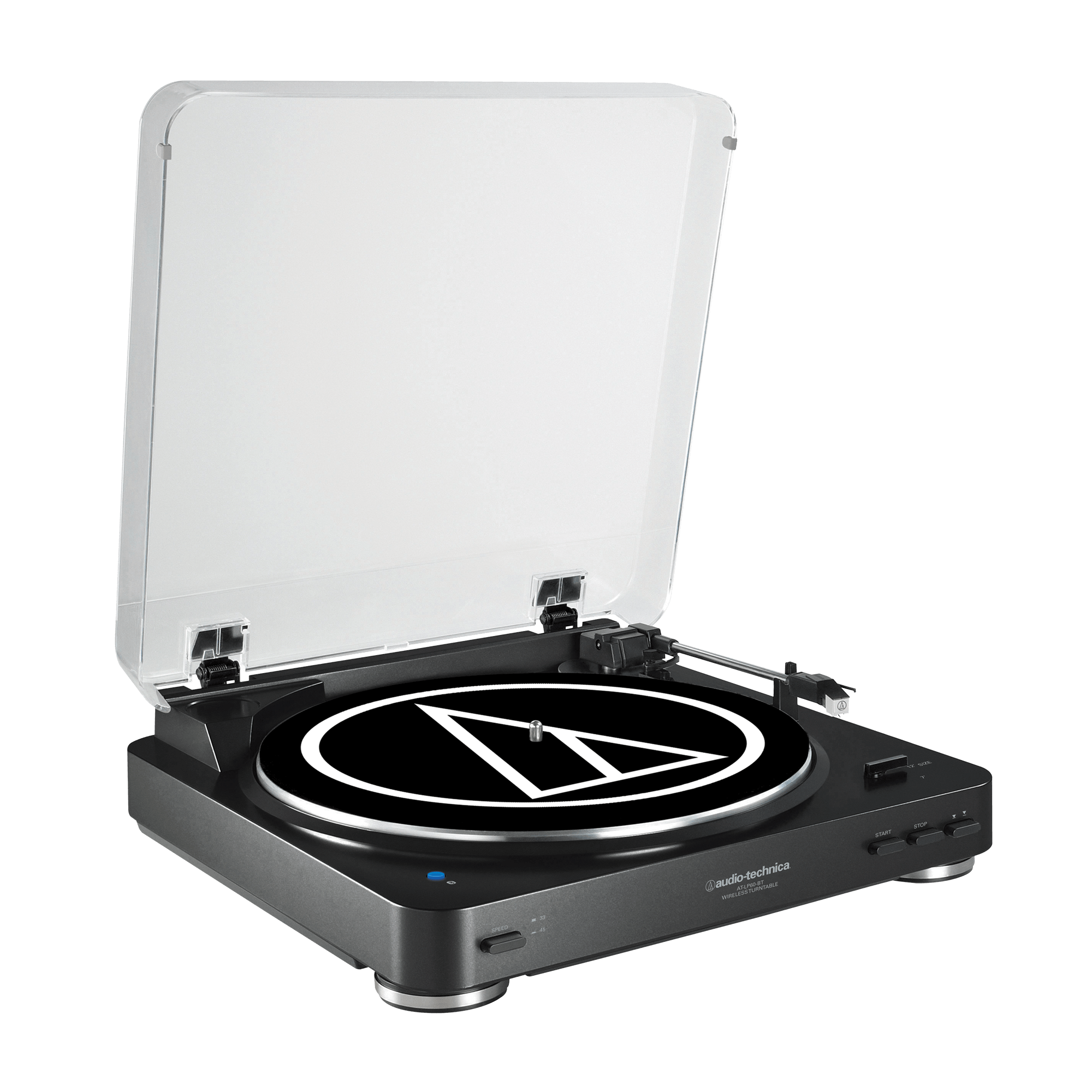 Audio-Technica AT-LP60XBT-BK Fully Automatic Bluetooth Belt-Drive Stereo  Turntable, Black, Hi-Fi, 2 Speed, Dust Cover, Anti-Resonance, Die-cast