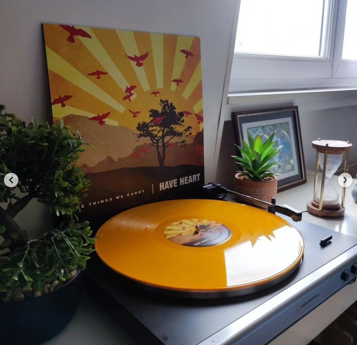 Audio-Technica Turntable with Yellow Vinyl