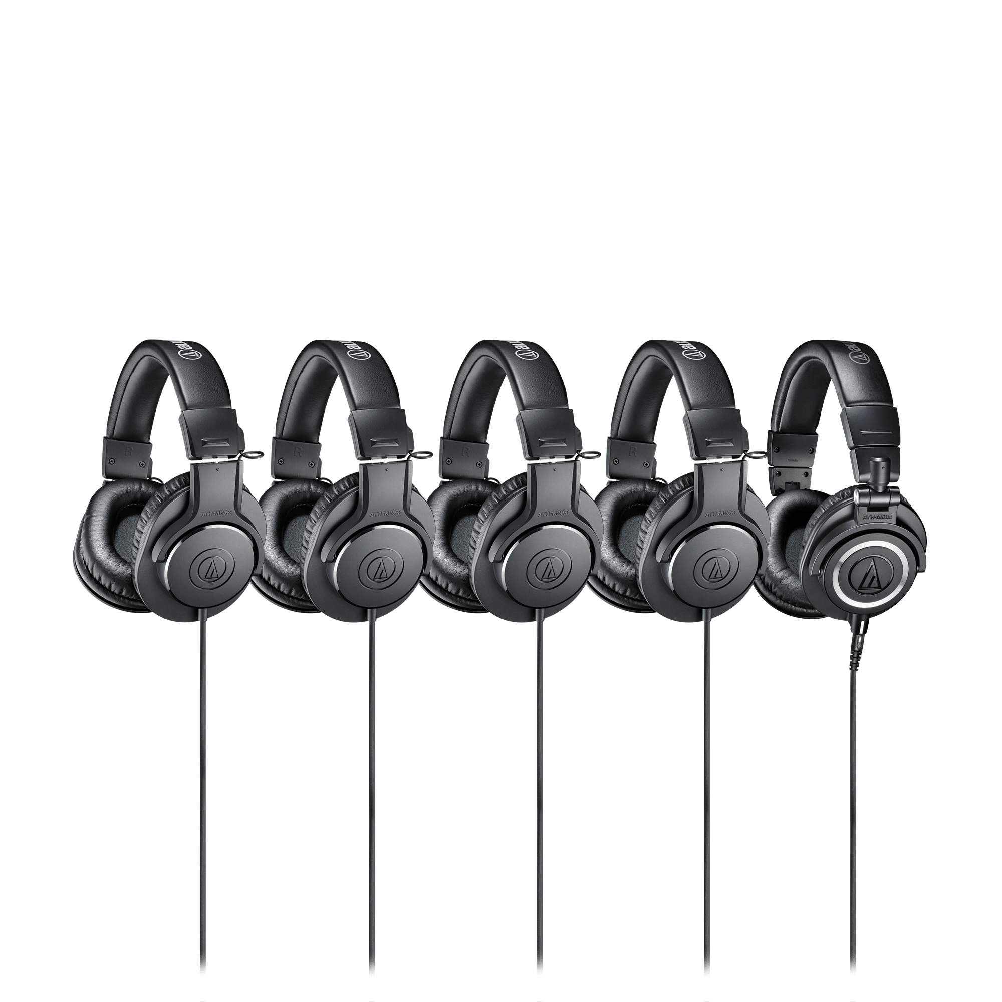 96dB 15-20kHz Black with Microfiber Cloth Audio-Technica 3 Pack ATH-M20x Professional Monitor Headphones 