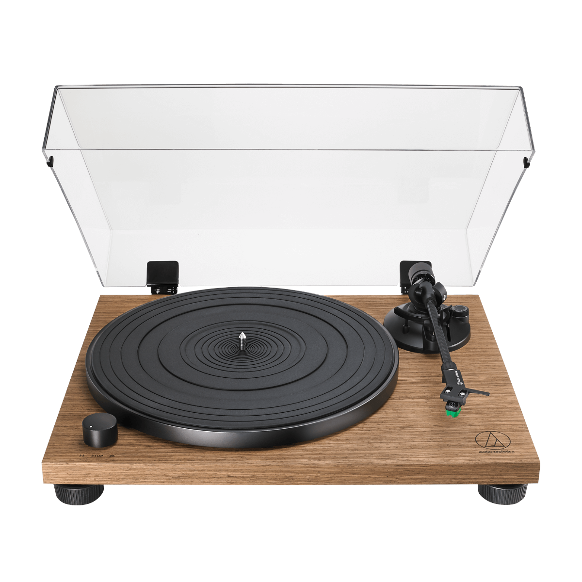Audio-Technica white background product image of the AT-LPW40WN turntable