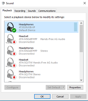 Microsoft Audio Settings