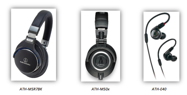 Audio-Technica headphones with dynamic speaker drivers